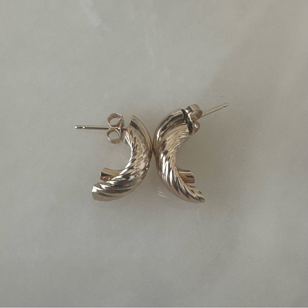 14k Solid Gold Earrings - Picture 9 of 14